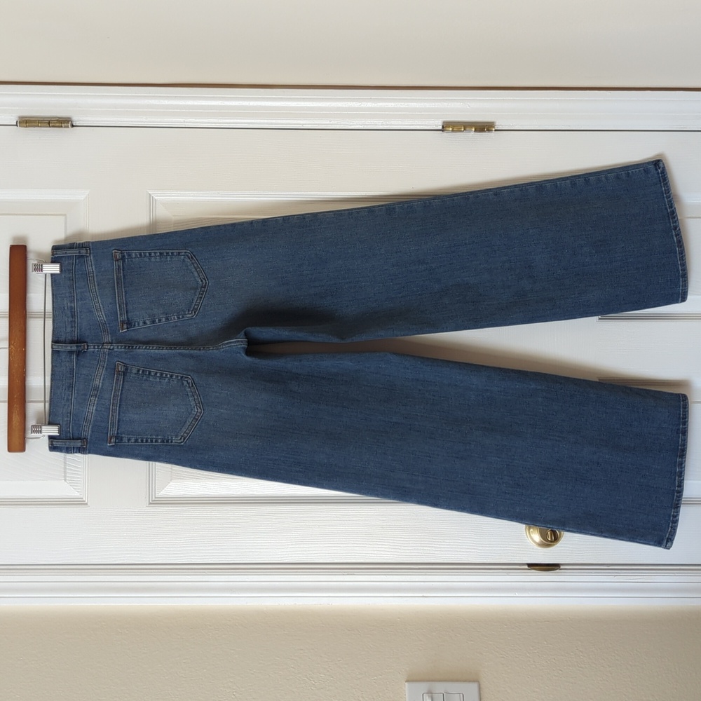 Frame Slim Palazzo Disarm Medium Wash High Waisted Wide Straight Leg Jeans 28 - Picture 4 of 15